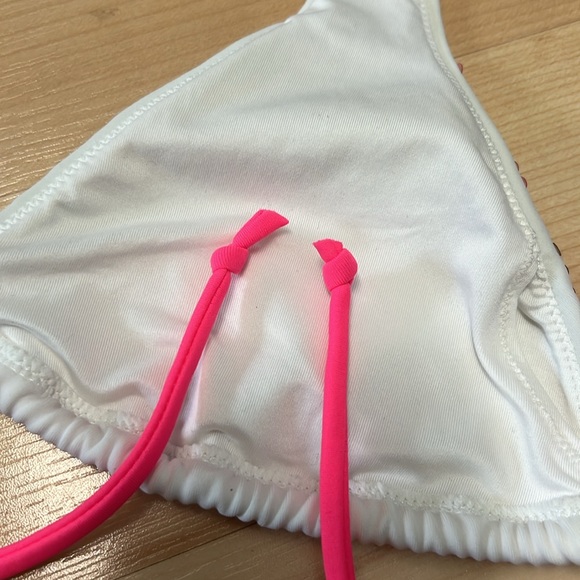 SM Victoria’s Secret sequin neon pink string bikini triangle halter two piece, - Picture 11 of 12